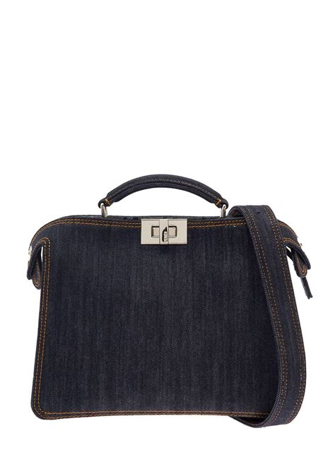 fendi peekaboo black medium|fendi denim peekaboo.